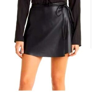 Elodie leather wrap mini skirt